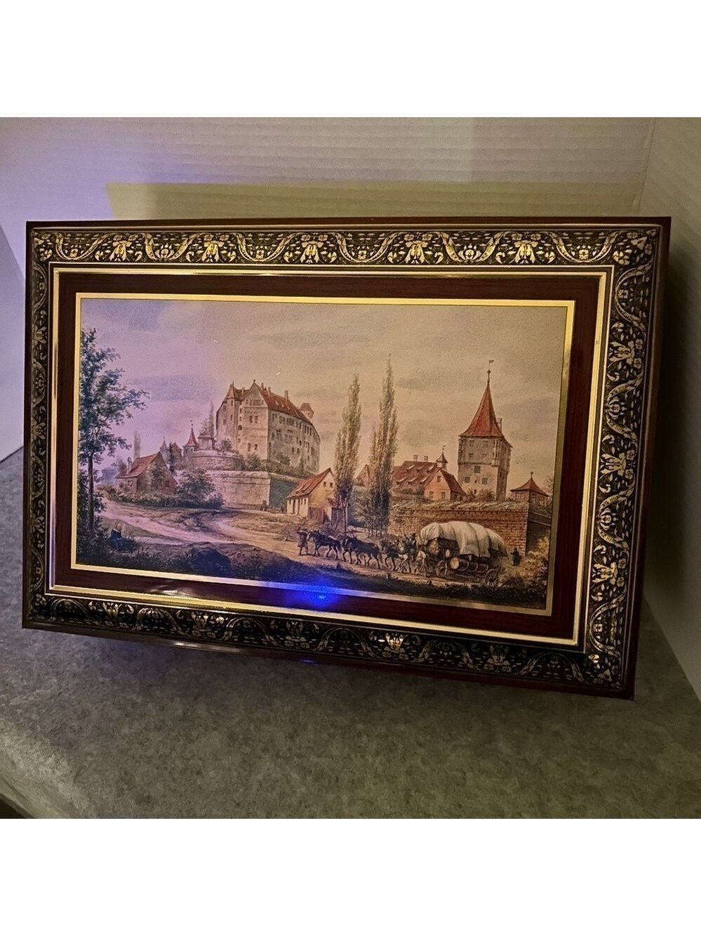 Lebkuchen Schmidt Tin Hinged Very Large Made in Germany 14.5x10xx4-7/8 Nice!